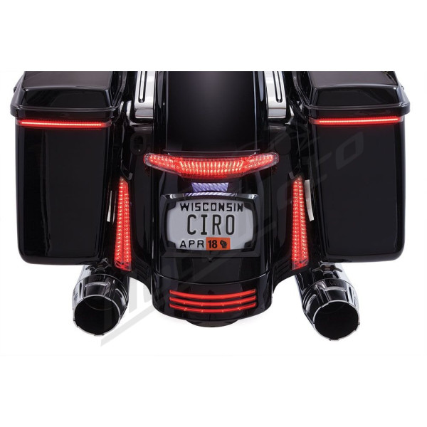 CIRO Latitude Clear Taillight and License Plate Mount black HARLEY DAVIDSON FLHR / FLHRXS / FLHT / FLHTCU / FLHTK / FLHX / FLHXSE / FLTRX 1690-1923 14-25