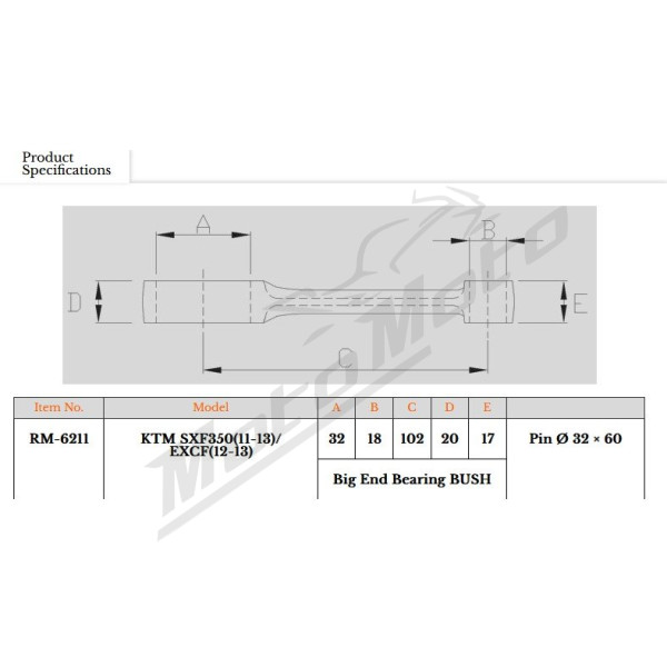 Royal Rods connecting rod KTM SX-F / EXC-F 350cc 13-15