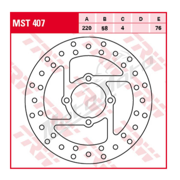 TRW Rear Brake Disc Derbi / Yamaha 200-660cc 88-08