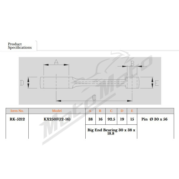 Royal Rods connecting rod Kawasaki KX-F 250 12-16