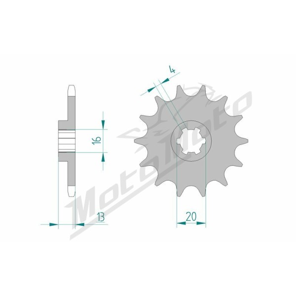 AFAM Steel Standard Front Sprocket 94214 - 520 12-13 teeth ​​​​​​​TM RACING MX / EN 85-125cc 97-05