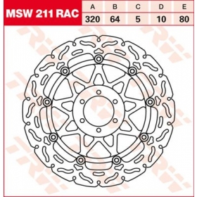 PRIEKINIS STABDŽIŲ DISKAS MSW211RAC APRILIA / BENELLI / CAGIVA / DUCATI / KTM / MOTO GUZZI 125-1300CC 1987-2023 1VNT