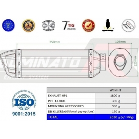 Exhaust silencer Dominator HP1 BMW K1300R 2009-2012