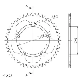 Supersprox Rear Sprocket Black KTM 60-65 SX 98-03