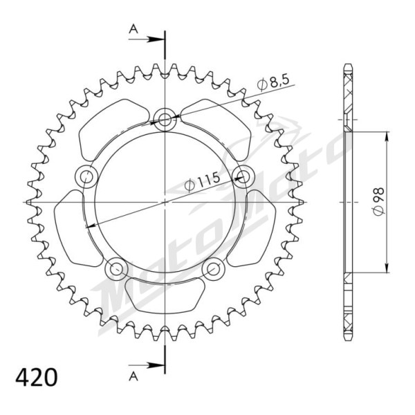 Supersprox Rear Sprocket Black KTM 60-65 SX 98-03