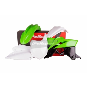 Polisport plastikų komplektas Kawasaki KX 250cc 2013-2016 Balta / Žalia / Juoda