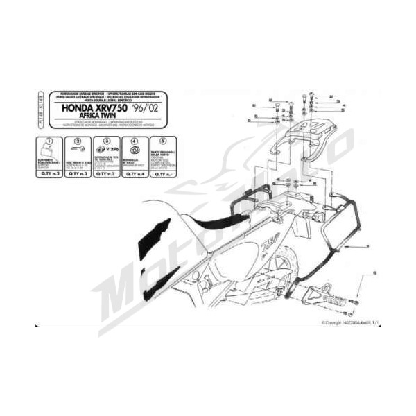 KAPPA Monokey Case Side Holder Honda XRV 750 93-02