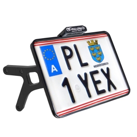 HEINZ BIKES Ø19 License Plate Side Mount Chrome 170x210mm Harley Davidson FXD / FXDWG / FXDX / FXDXT 1340/1450 91-05