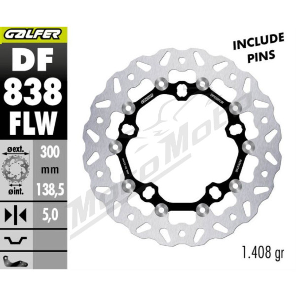 GALFER Plaukiojantis priekinis stabdžių diskas 300 mm HARLEY DAVIDSON FLHR / FLHRXS / FLHT / FLHTCU / FLHX 1690–1977cc 14-23