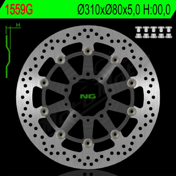 NG Front Brake Disc Kawasaki GTR / Z / ZX / ZZR 636-1400cc 06-20