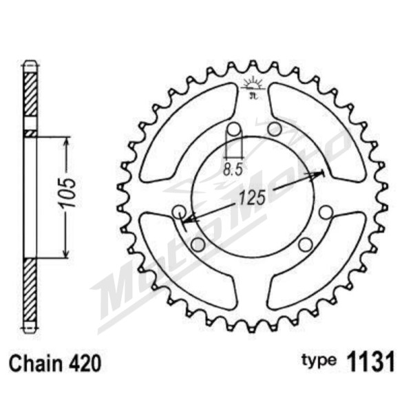 B1 Steel Standard Rear Sprocket 420