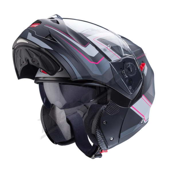 Flip-up Helmet Caberg Drift Evo Duke X matte black/gray/silver/fuchsia