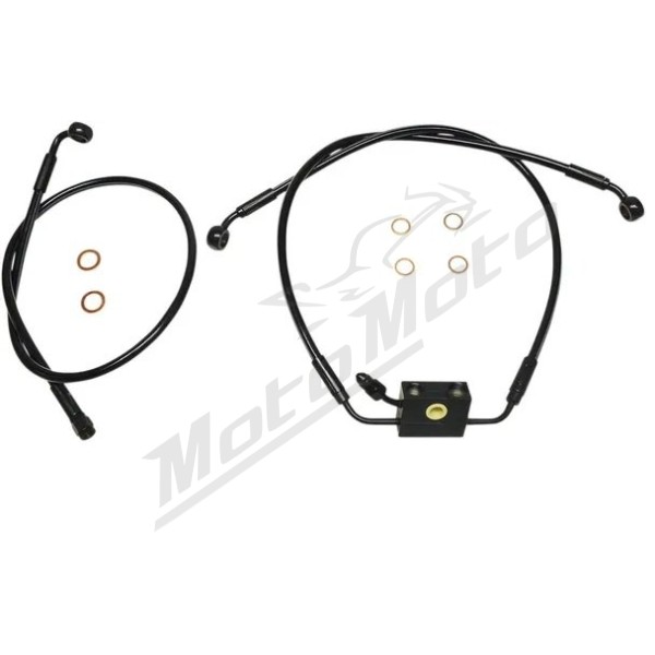 MAGNUM SHIELDING XR Priekinių stabdžių žarnelių/linijų kompl. ABS juodas Harley Davidson FXFB / FXFBS / FXLRS / FXLRST 1750/1923 18-24 76cm