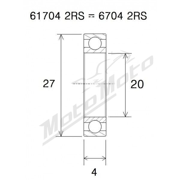 BLACK BEARING B5 Bearing 20x27x4 mm 6704-2RS