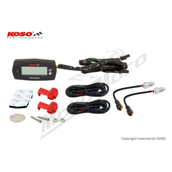 KOSO Mini-4 Dvigubas termometras 69,8 x 34,4 x 17,2 mm