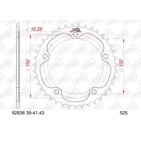 AFAM Steel Standard Rear Sprocket 525 39-43 teeth