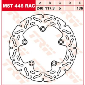 TRW Contoured Fixed Rear Brake Rotor Honda CTX / Integra / NC 700-750cc 12-24