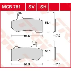 TRW SV Series Sindered Brake Pads Harley Davidson VRSCF / VRSCA / FLTRXS / FLHXSE / FLHTCU / FLHR 1130-1923cc 06-23