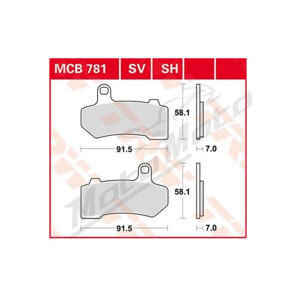TRW SV Series Sindered Brake Pads Harley Davidson VRSCF / VRSCA / FLTRXS / FLHXSE / FLHTCU / FLHR 1130-1923cc 06-23
