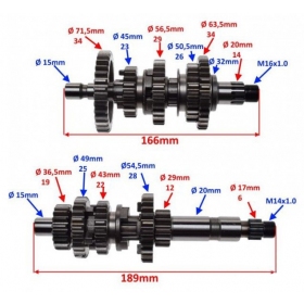 Transmission / Gearbox gear set ATV BASHAN BS250S-5 250cc 4T