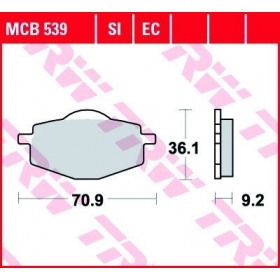 STABDŽIŲ TRINKELĖS TRW MCB539 STANDARD 