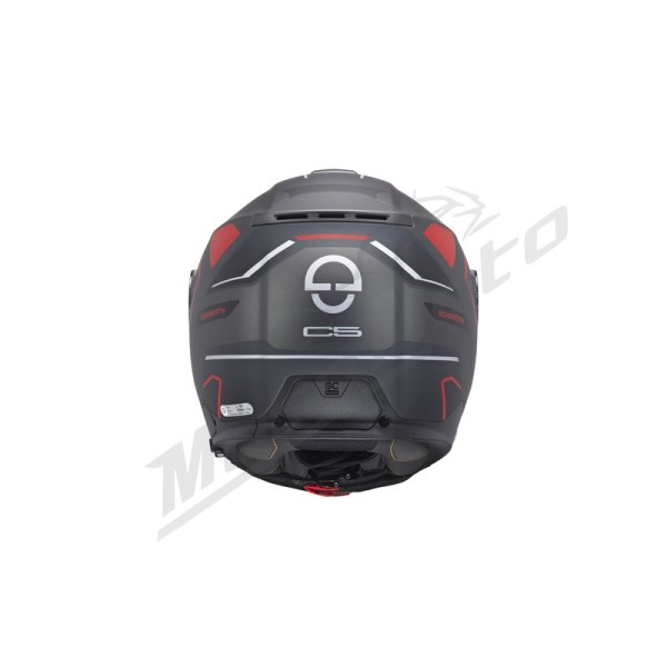 Atverčiamas šalmas Schuberth C5 Omega Juoda / Raudona