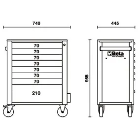 BETA Worker Mobile Roller Cab with 8 Drawers - C24S/8 Plus-A
