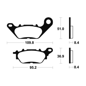 TECNIUM Street Organic Brake pads MA358 Yamaha / MBK 115/135 08-14