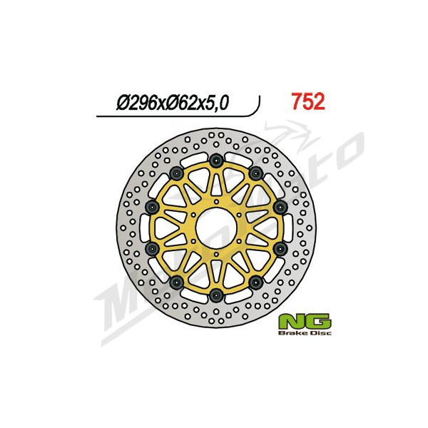 NG BRAKES Front Fixed Brake Disc 296mm Honda CBR / F6C / Gold Wing 600-1800cc 92-17