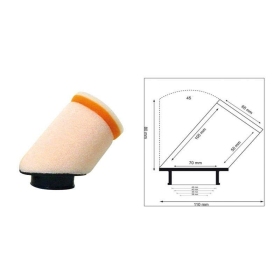 TWIN AIR Cilindrinis oro filtras 45° Ø28mm