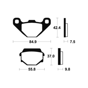 TECNIUM Street Performance Sintered Metal Brake pads MR86 Kawasaki GPZ / KL / KLE / KLR / ZZR 250-650cc 89-07
