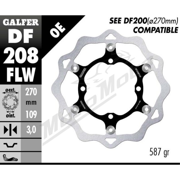 GALFER "Wave®" priekinis stabdžių diskas Kawasaki KX 250-450F 15-20