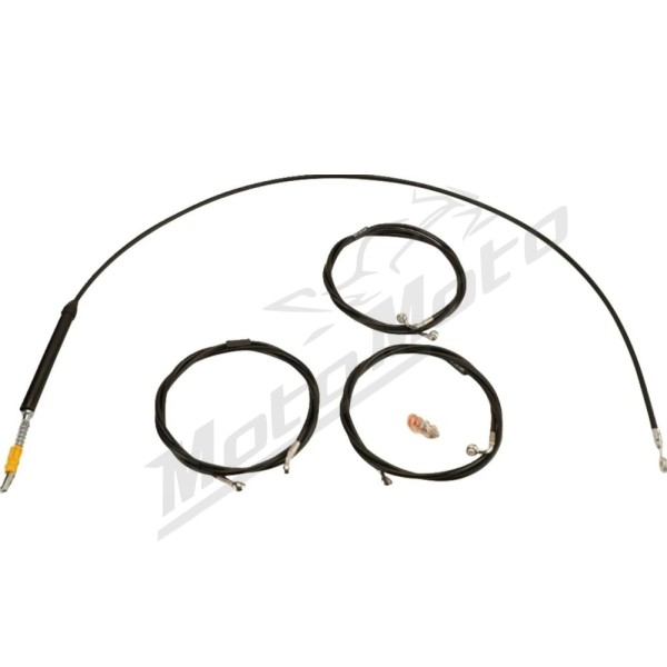 LA CHOPPERS Standard Black Vinyl Handlebar Cable/Brake Line Kit Harley Davidson 1868-1977 23-26