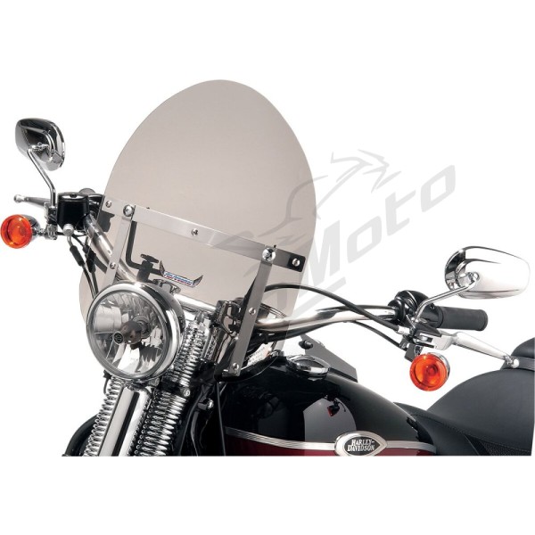 SLIPSTREAMER Mini Police Windshield 15" Smoke Ducati / Harley Davidson / Honda / Indian / Kawasaki / Suzuki / Triumph / Victory / Yamaha 250-1900cc 68-25