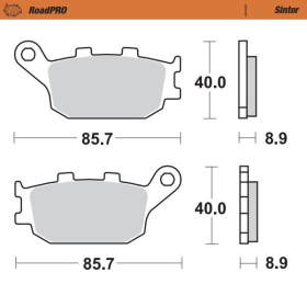 MOTO-MASTER Roadpro Rear Brake Pads Honda / Kawasaki / Suzuki / Voge / Yamaha 250-1300 91-26