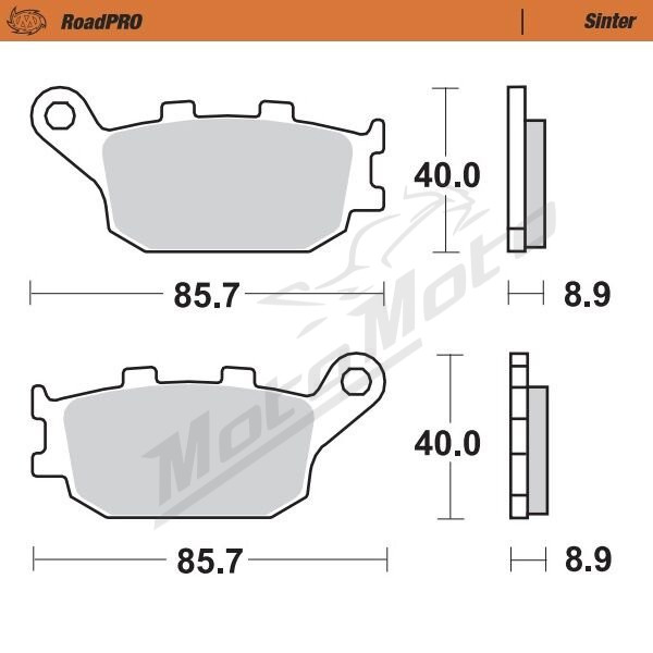 MOTO-MASTER Roadpro Rear Brake Pads Honda / Kawasaki / Suzuki / Voge / Yamaha 250-1300 91-26