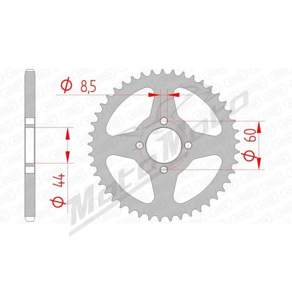AFAM Steel Standard Rear Sprocket 420 28-52 teeth