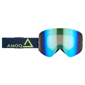 AMOQ Vision Magnetic Motocross / Snow Goggles Navy / Gold (Mirrorred Lens)