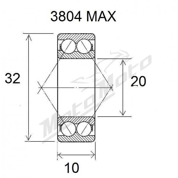 BLACK BEARING Mountain Bike Pivot Bearing MAX 20x32x10 mm 3804-2RS