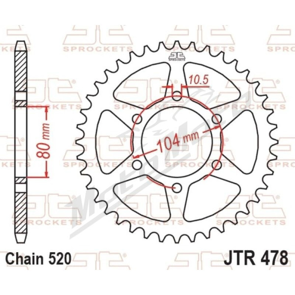 JT Grandinės komplektas sustiprintas 520X1R3 15/45 Kawasaki ZXR 400 1990