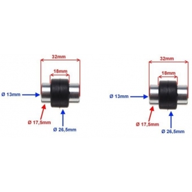 Metal / rubber bushing  26,5/17,5x13x32 2pcs