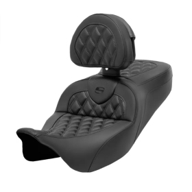 SADDLEMEN Roadsofa Seat With Backrest Carbon Fiber Harley Davidson FLHR / FLHRC / FLHX / FLTRX / FLTRXS 1584-1923 08-23