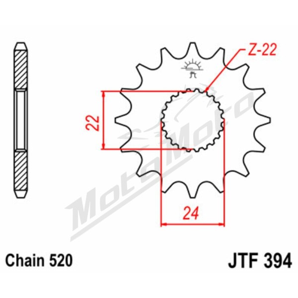 JT Grandinės komplektas 520HDS 17/49 Aprilia RX 125cc 93-12