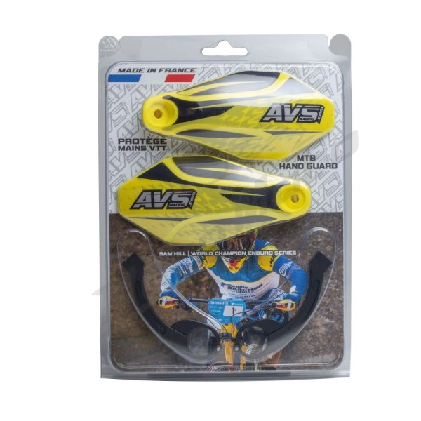 AVS RACING Handguards Kit with Aluminium supports Yellow/Black