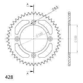 Supersprox Rear Sprocket Alu RAL-998 47T Suzuki / Yamaha 80-85cc 93-23