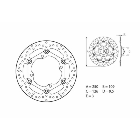 BREMBO Serie Oro apvalus plaukiojantis stabdžių diskas priekinis KAWASAKI KX 125-450cc 2006-2014