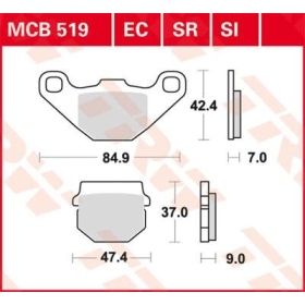 TRW All Round Sintered Metal Brake Pads Adly / Aeon / Aprilia / Benelli / Can Am / CPI / Derbi / Eton / Hyosung / Kawasaki / Peugeot / Piaggiio / Rieju / Suzuki 50-350cc 81-24