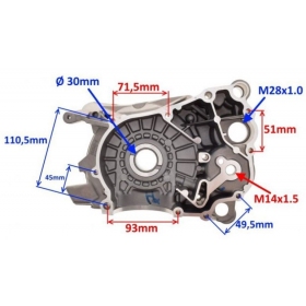 Right side engine crankcase APRILIA/ BENELLI/ DERBI/ PEUGEOT/ PIAGGIO/ VESPA 50-125cc 01-15