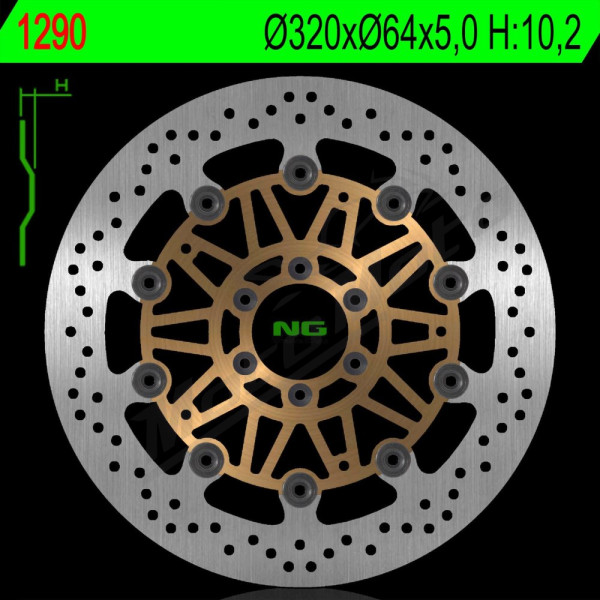 NG BRAKES Front Floating Brake Disc 320mm Moto Guzzi Norge / Sport 1200cc 06-17