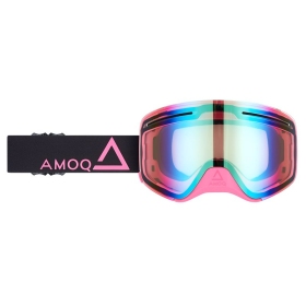 AMOQ Vision Vent+ Magnetic Motocross / Snow Goggles Black / Pink (Gold Mirror)